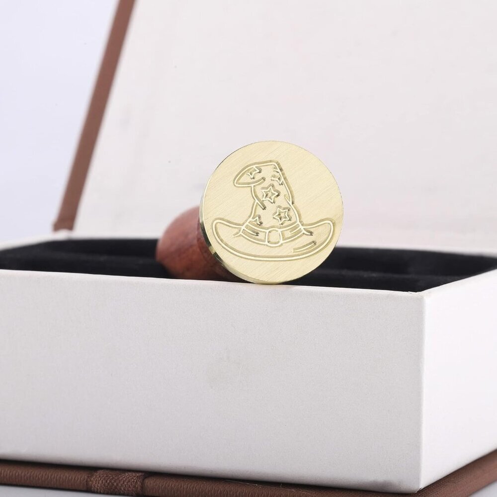 Wax Seal Stamp Gift Box Set, 6 Pieces Wiccan Copper Sealing Wax Stamp Heads + 1 - Picture 4 of 7
